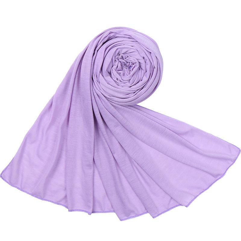 Solid Color Mercerized Cotton Women's Scarf - Spring/Summer, High-Quality, Elastic, Breathable, Indian-Style, Sweat-Wicking, BS82