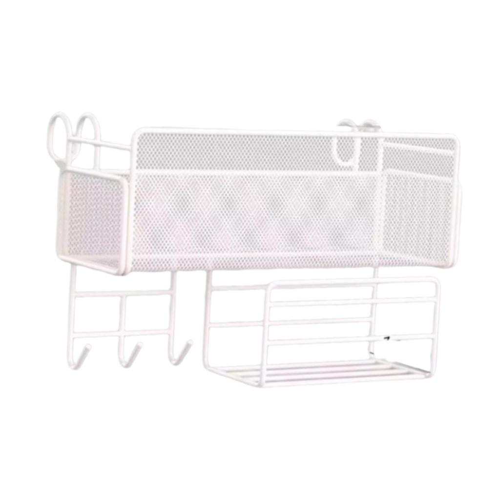 Bedside Hanging Storage Basket, with Hooks Practical Convenient Organizer Metal Rack for Apartment Bed Rails Bedroom Home