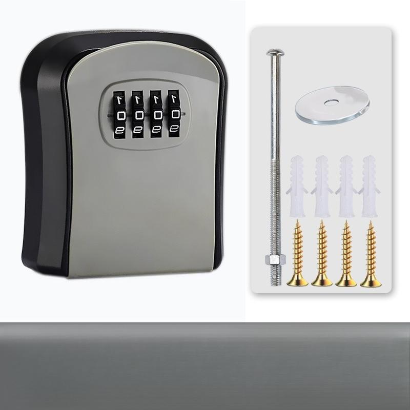 Metal Password Key Box Wall Mounted 4 Digits Password Key Storage Lock Box Durable Waterproof Anti Theft Safe Lock Keybox