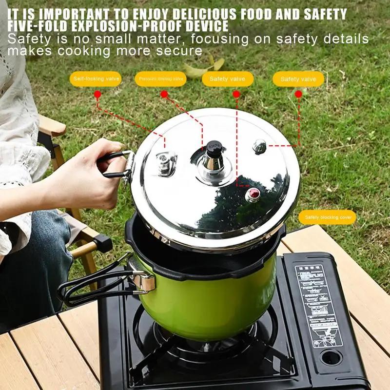 Stainless Steel Small Pressure Cooker, Simple Household Cooking Utensil, Outdoor Camping Travel Portable Folding Pressure Cooker