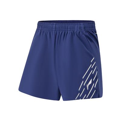 Li Ning Table Tennis Series Quick-Dry Comfortable Elastic Mid-Waist Casual Shorts Unisex Shorts Blue AAPU045-3