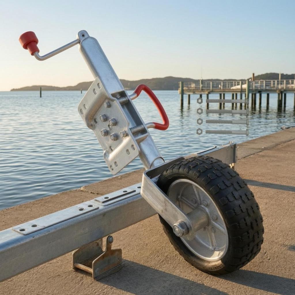 Trailer Support Wheel with Bracket Heavy-Duty Jack Rust-Resistant