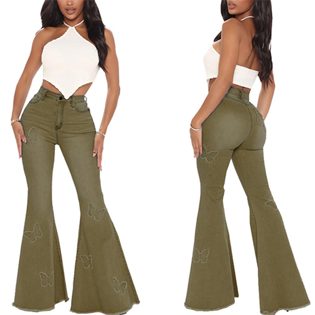 Women's High Waist Washed Women's Jeans Fashionable Versatile Straight Leg Pants