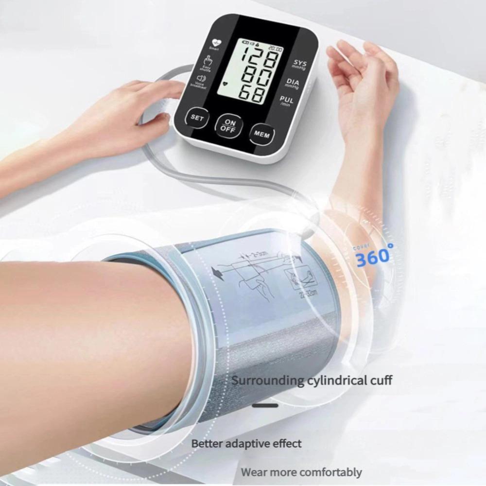 Oberarm Automatisches Blutdruckmessgerät Tragbares Digitales BD Sphygmomanometer Tonometer Tensiometer Herzfrequenz Pulsmesser für Dualen Benutzer Gesundheitswesen