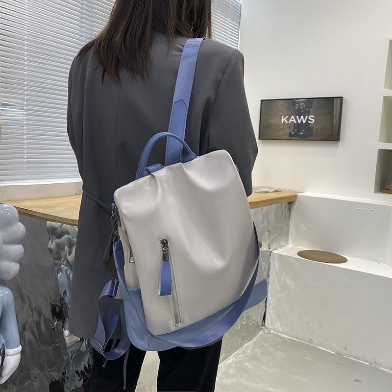 Nouveau Sac à Dos Mode Simple Color Block, Sac à Bandoulière Simple Grande Capacité, Sac à Dos Tendance Décontracté, Tendance Sacs pour Femmes