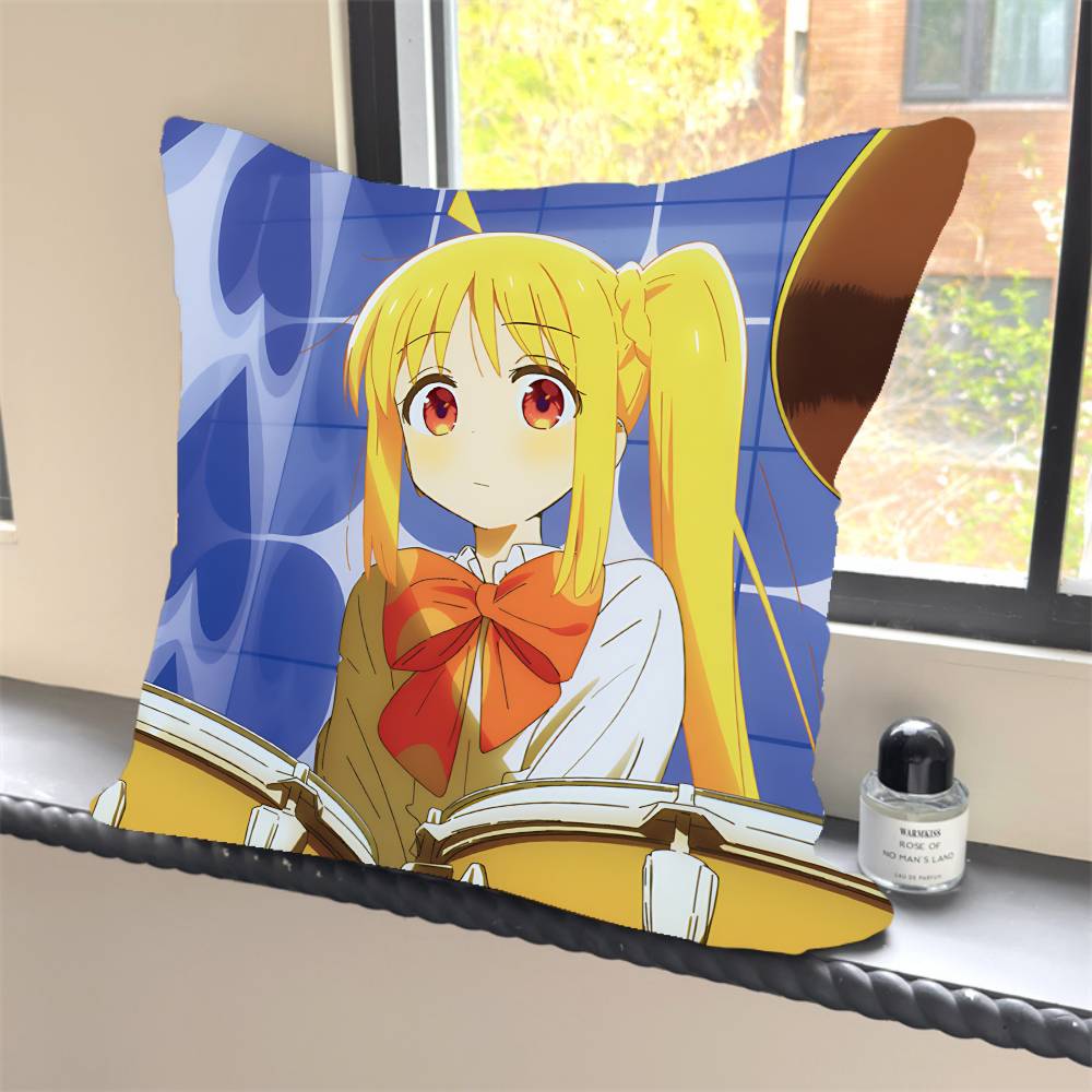 1PC Anime Bocchi The Rock Pillow Case Square  Bedroom Sofa Leisure Comfort Cushion Car Home Decoration Pillowcase 40x40