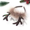Soft Reindeer Antlers Headpiece Adjustable Size For Family Christmas Party Costume Dressing Up Photo Booth Props