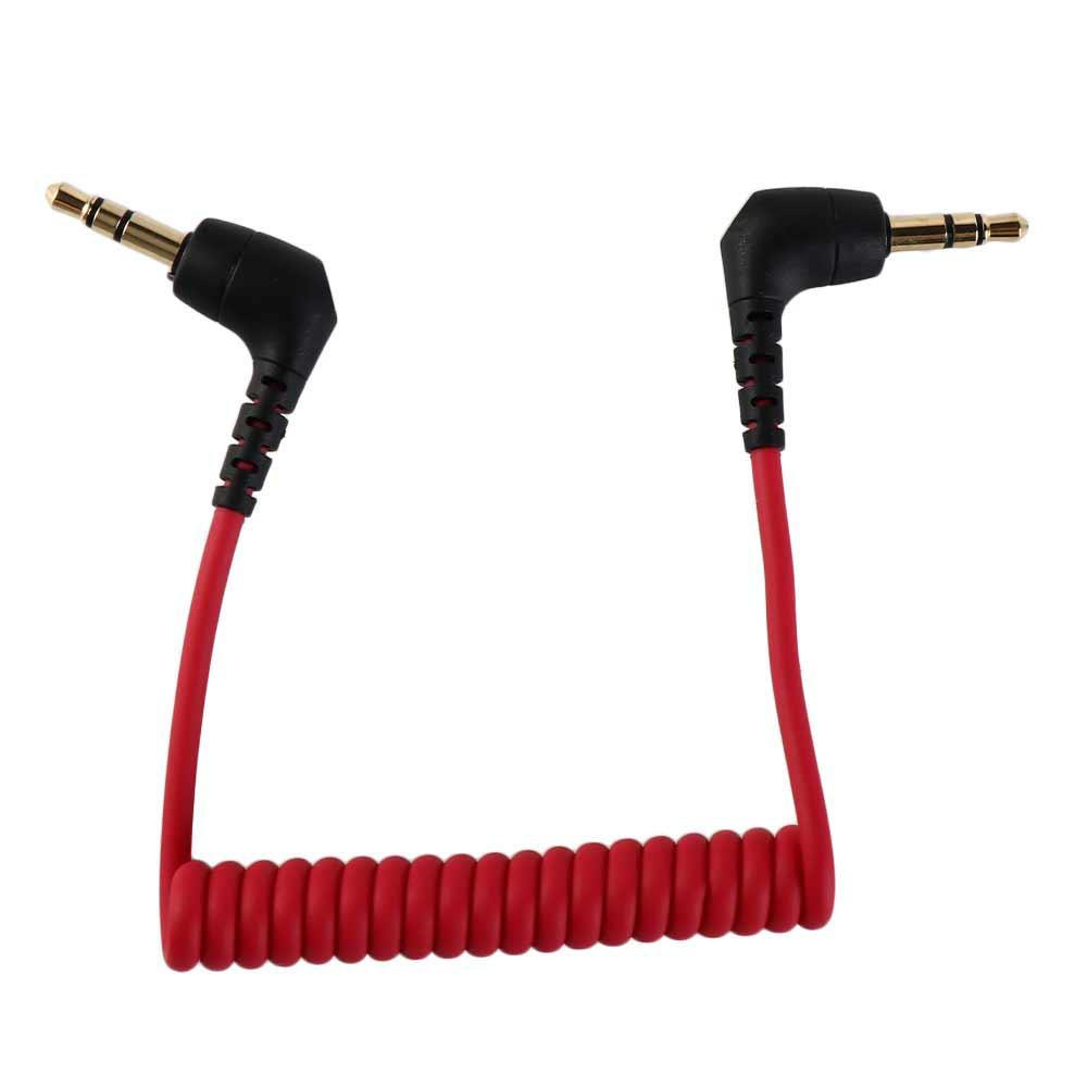 Adapter Cable Spring 3.5mm Cable Microphone To Camera TRS To TRS Cable Coiled Microphone Cable