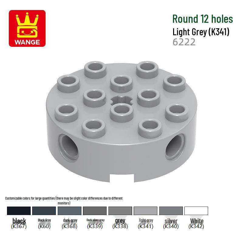 

12-Hole Round Building Blocks - Compatible Assembly Parts for Cross-Border Toys 0.1kg (approx. 29 pcs)