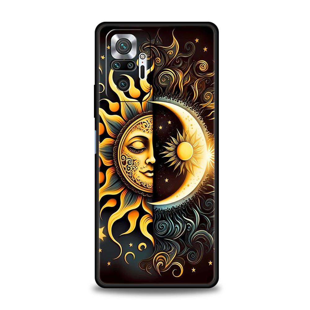 Moon Sun Phone Case For Xiaomi Redmi Note 14 13 5G 10 11 12 Pro Plus 4G 14C 13C 12C 10C Black Cover