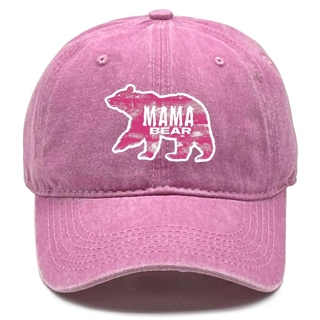 MAMA BEAR" Print Adjustable Sun Hat, Mother's Day Sports Hat Non-Stretch Fabric Sunshade Breathable Stylish Snapback Baseball Cap