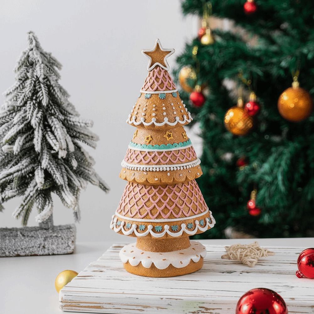 New Resin Gingerbread Christmas Tree Cute Christmas tree Ornaments Christmas Decorations Living Room Atmosphere