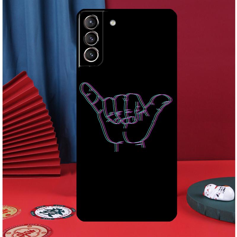 Shaka Surf Hang loose Handyhülle Für Samsung Galaxy S25 Ultra S9 S10 S20 S21 FE S22 S23 Plus S24 Ultra Rückseite