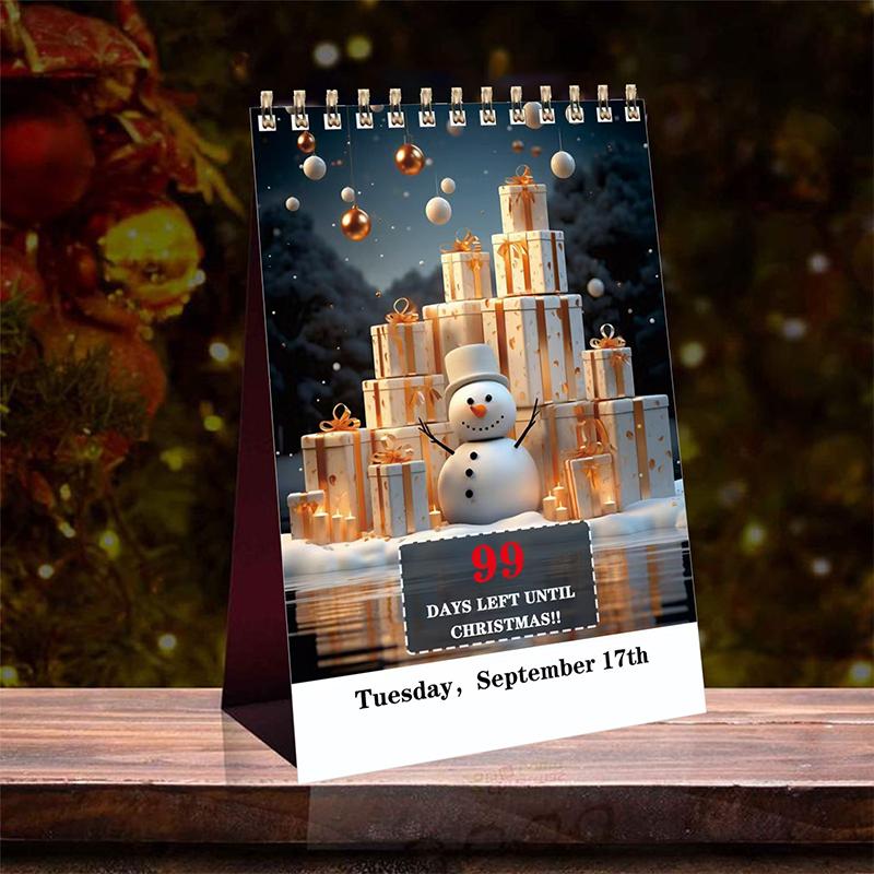 

100-дневный рождественский календарь обратного отсчета 2024 года Рождественский календарь обратного отсчета Настольный адвент-календарь для домашнего офиса Декор Рождество 1pc
