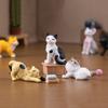6Pcs/Set Kitten Ornament Healing Stress Relief Partner Mini Size Cat Statue Simulation Design Cat Desk Accessory