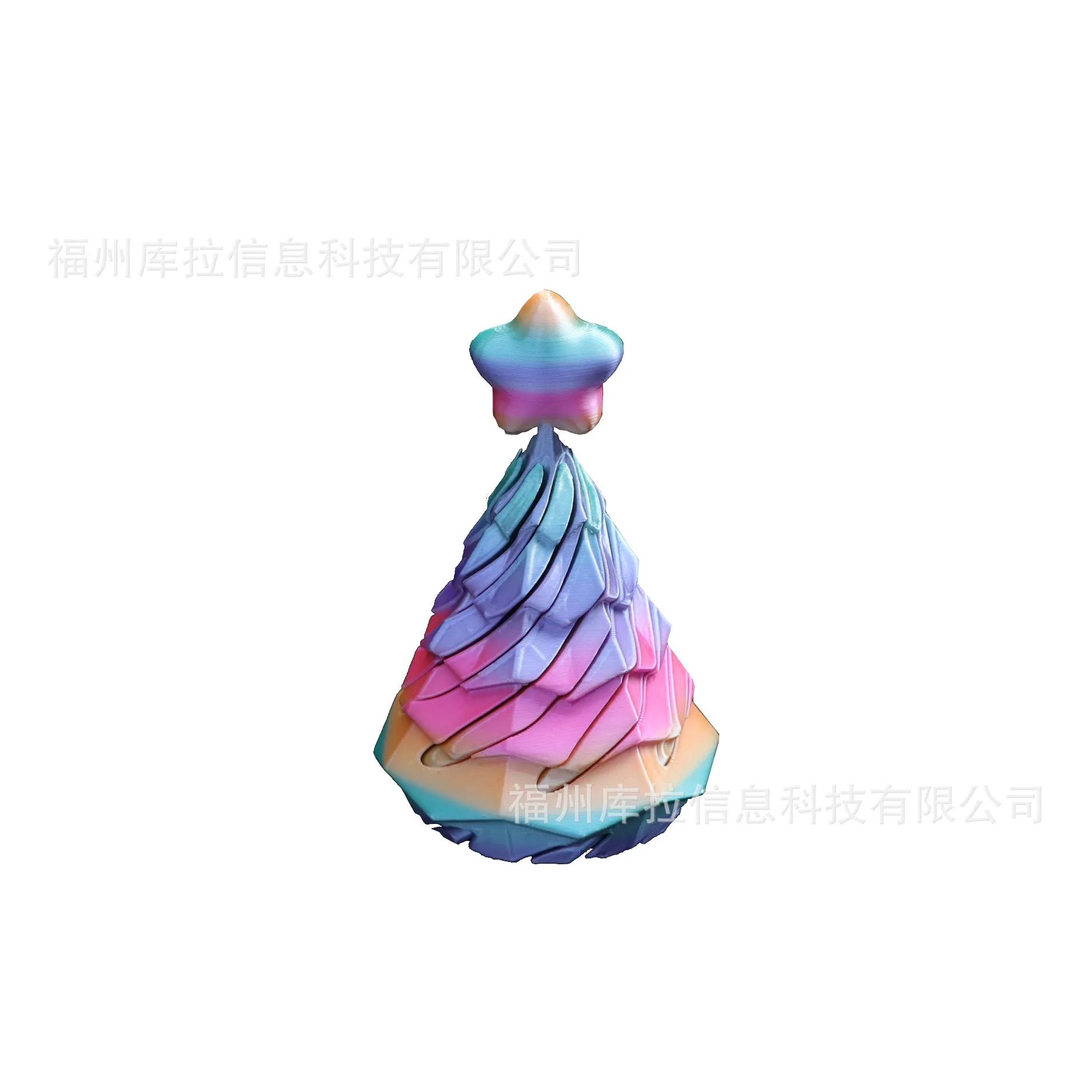 

Игрушечное украшение в виде спирали, напечатанное на 3D-принтере, с дизайном рождественской елки, пирамидальная скульптура, двухцветные аксессуары Vortex