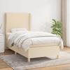 3128338 vidaXL Divan Bed with Mattress Cream 90x200 Cm Fabric