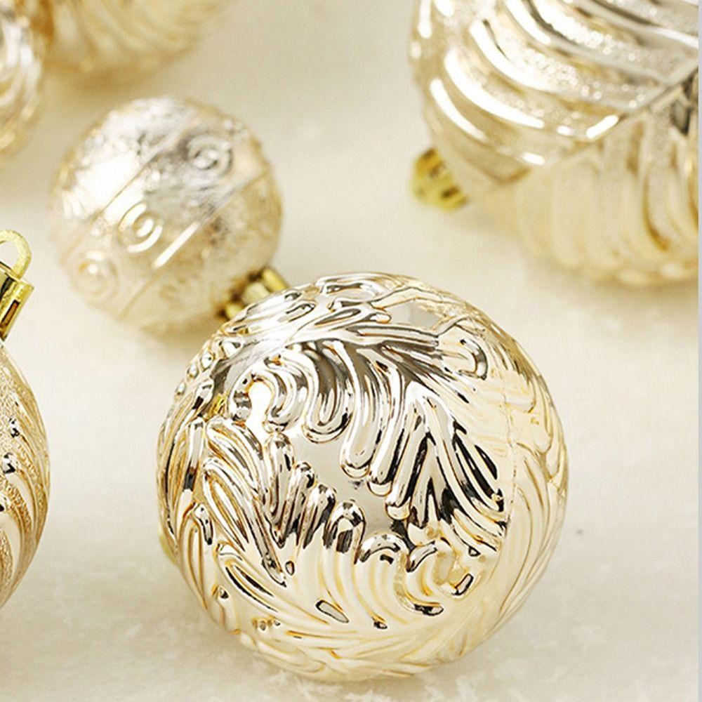 40pcs Champagne Gold Christmas Tree Decoration Pendant Delicate Hanging Ornament Xmas