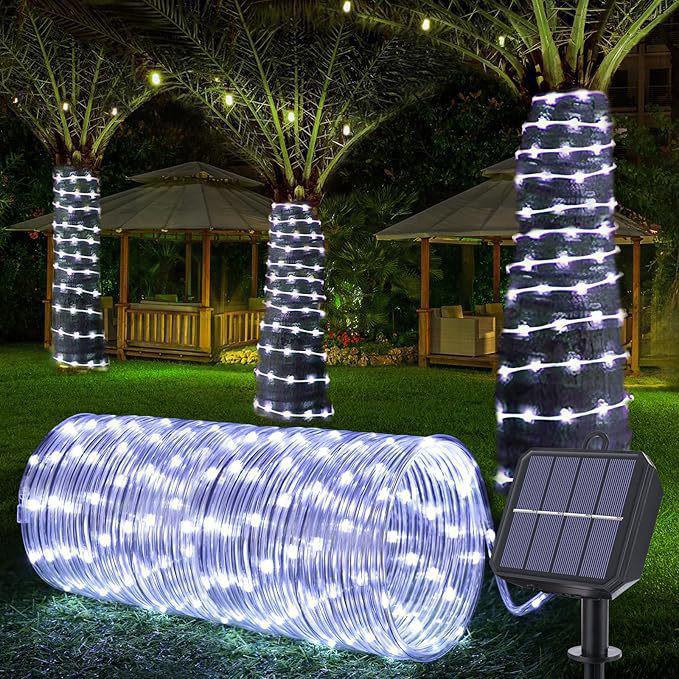 Waterproof LED Solar String Lights - Rainbow Tube Fairy Lights for Trees, Outdoor Holiday Decoration