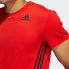 Adidas Aeroready Aero 3S Tee Striped Casual Crew Neck Short Sleeve T-Shirt Men Tops Bright-Red GM0661