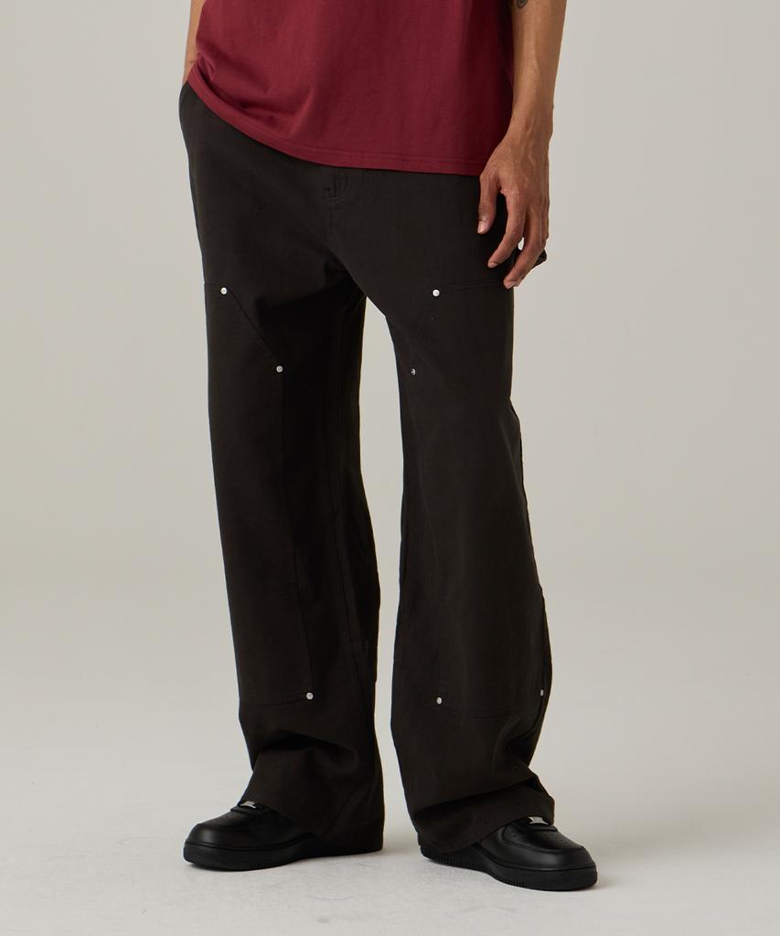 URBANAGE Cotton Carpenter Wide Pants Charcoal