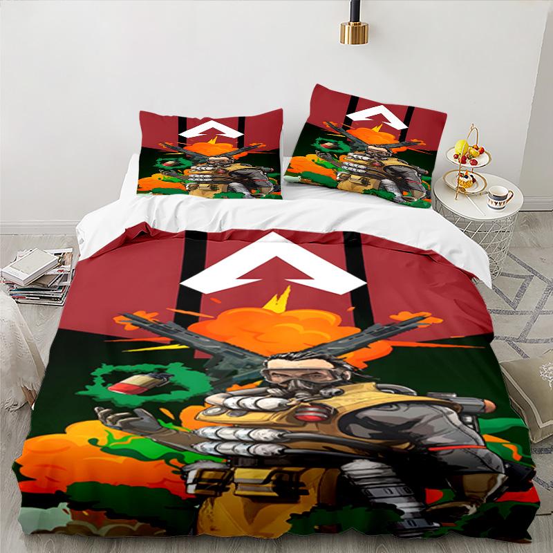 3PCS Apex Bedding Set Printed Duvet Cover Closure Includes 1 Duvet Cover & 2 Pillowcases for All Seasons Bedroom Decor