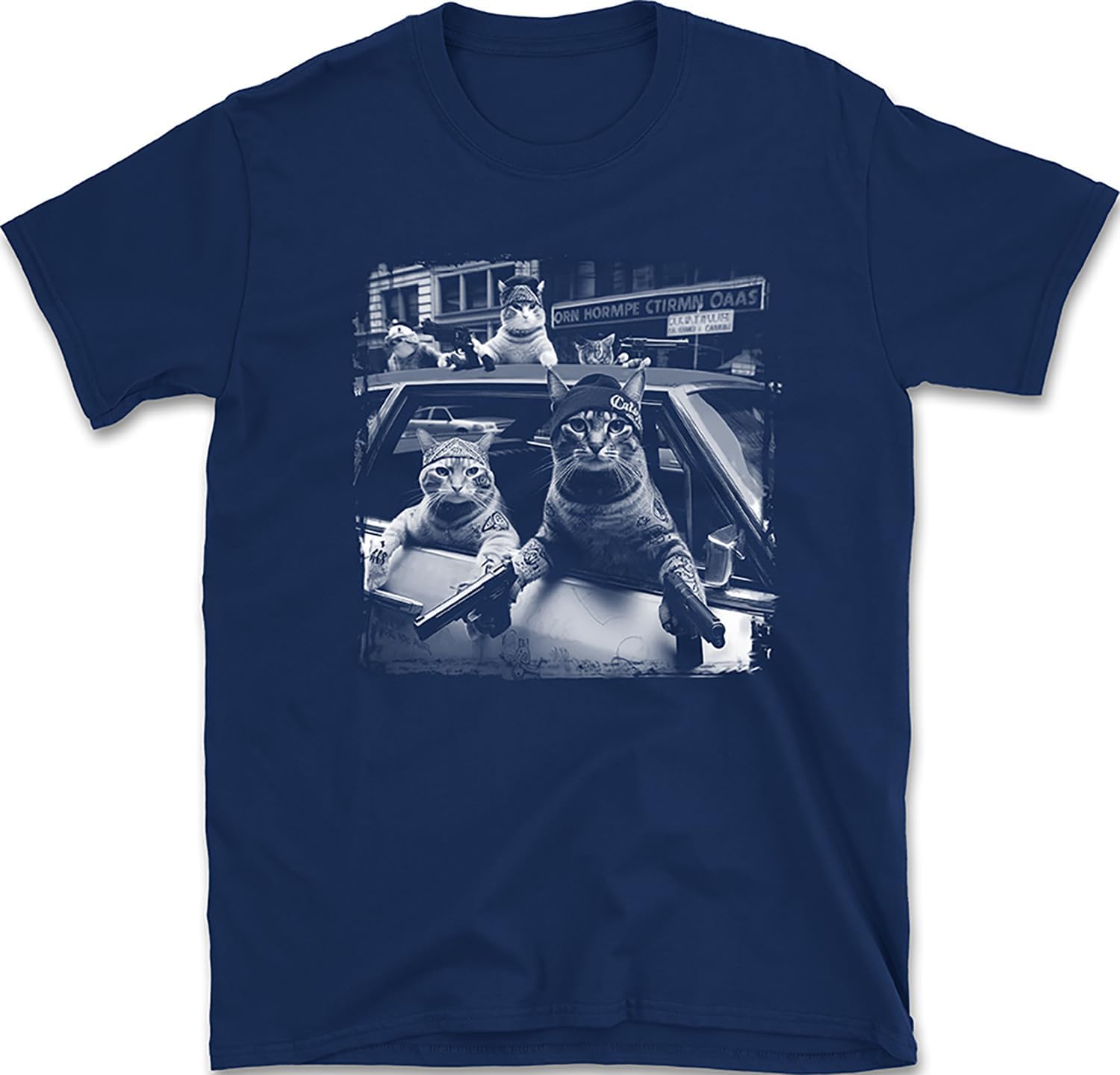 

Gangsta Cats T-Shirt | Funny Streetwear Cat Graphic Tee | Hip-Hop Urban Meme Shirt 5XL різнокольоровий
