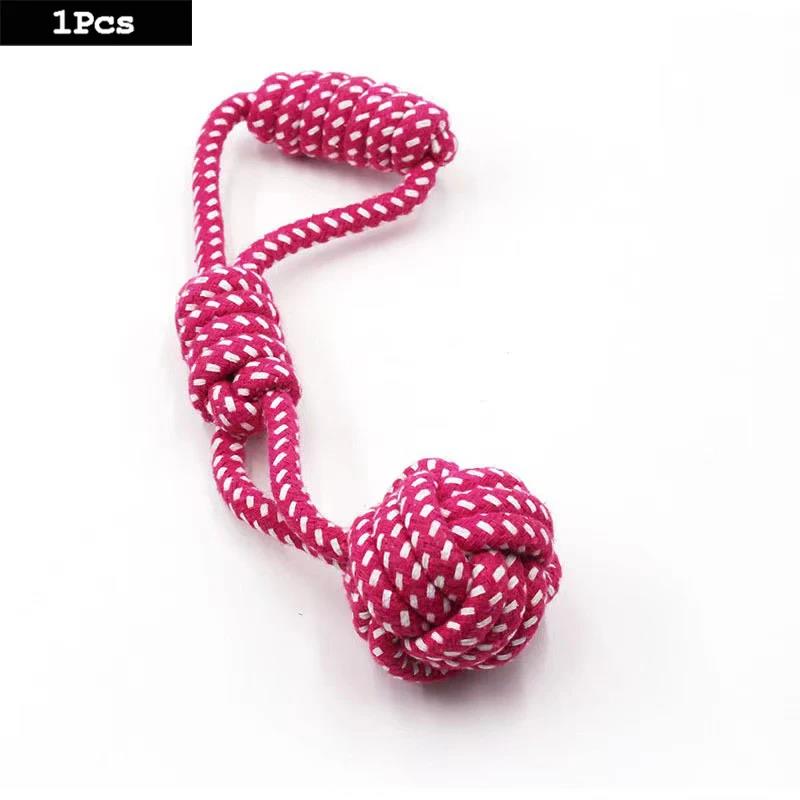 1pc Dog Toy Carrot Knot Rope Ball Cotton Rope Dumbbell Puppy Cleaning Teeth Chew Toy Durable Braided Bite Resistant Pet Supplies 5