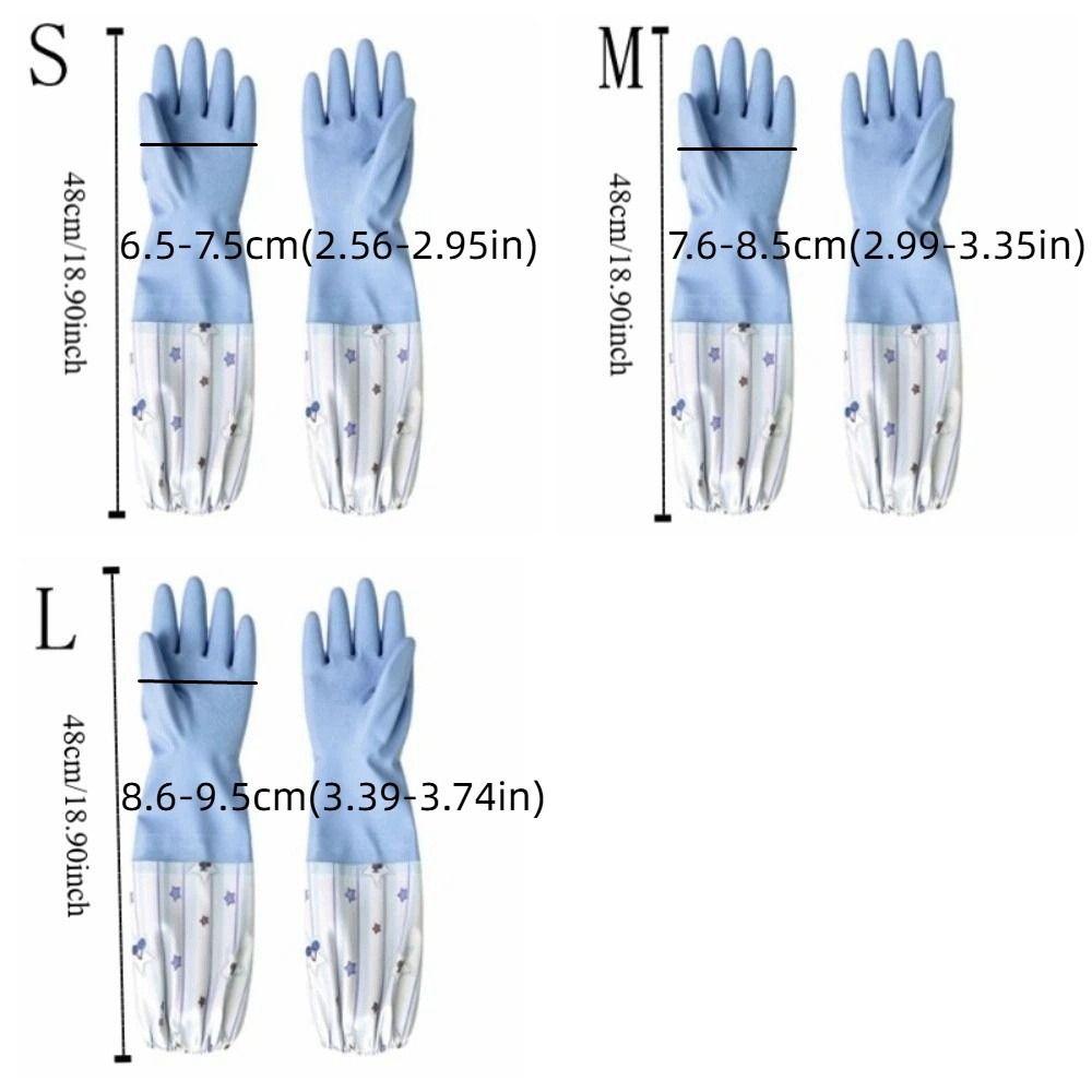 Long Cuff Dishwashing Gloves Velvet Extended Gloves Household Gloves Winter Gloves Laundry Use
