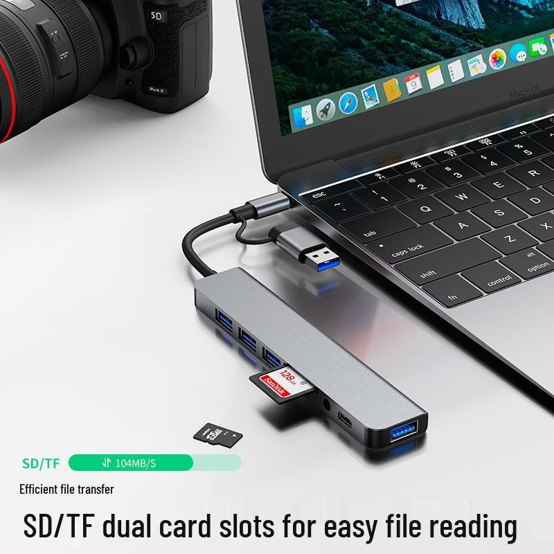 USB-C Expansion Dock: 7-in-1/8-in-1 Laptop, Tablet, Phone Hub Converter
