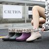 Rain shoes women wear short tube flat non-slip water shoes flat rain boots warm short rubber shoes