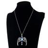 Classic Magic Necklace College Vintage Eagle Crown Blue Crystal Crown Pendant Necklace Movie Jewelry Gift Party Accessory