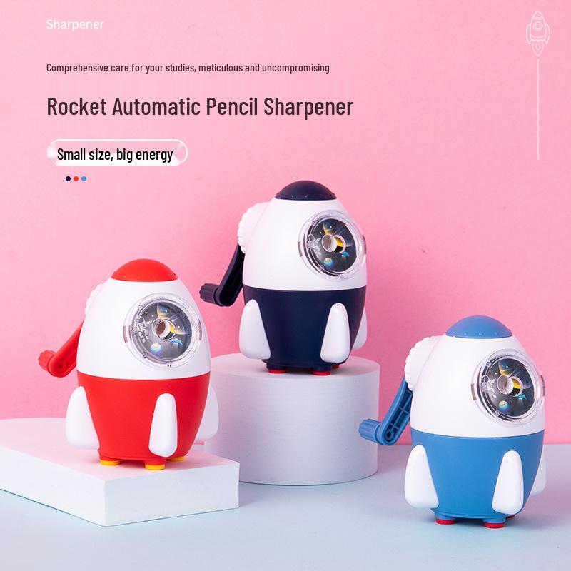 Adjustable Three-Speed Multi-Functional Hand-Crank Pencil Sharpener with Automatic Lead Feed