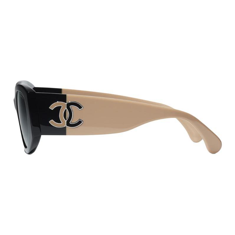 Chanel Logo Oval Sunglasses Unisex Sunglasses Black CH5524-C534/S8