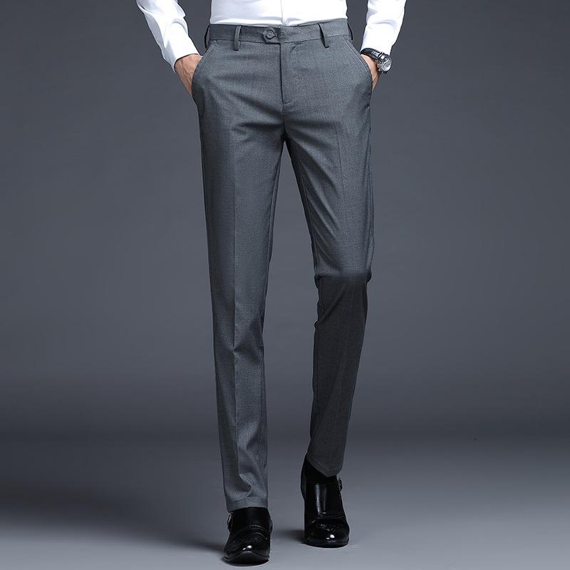 Pánské 2024 Klasické Čtyřsezónní Kalhoty s Rovnou Nohavicí - Business Casual & Profesionální Styl.