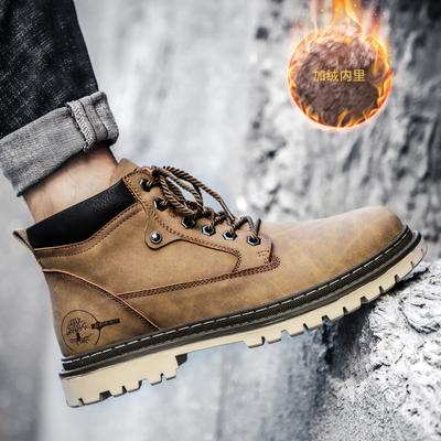 Herren Schneestiefel Hochwertige Leder Stiefeletten Warmes Fell Motorrad Mode Winter Herren Outdoor Herren Arbeitsstiefel