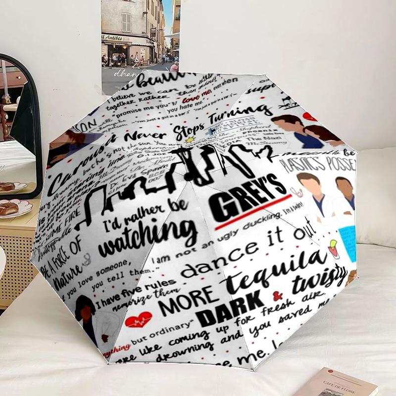 Grey's movie Quotes Umbrella 8-Frame for Travel, camping, Casual Lightweight Portable Umbrella, Essential for every family Holidays Gift