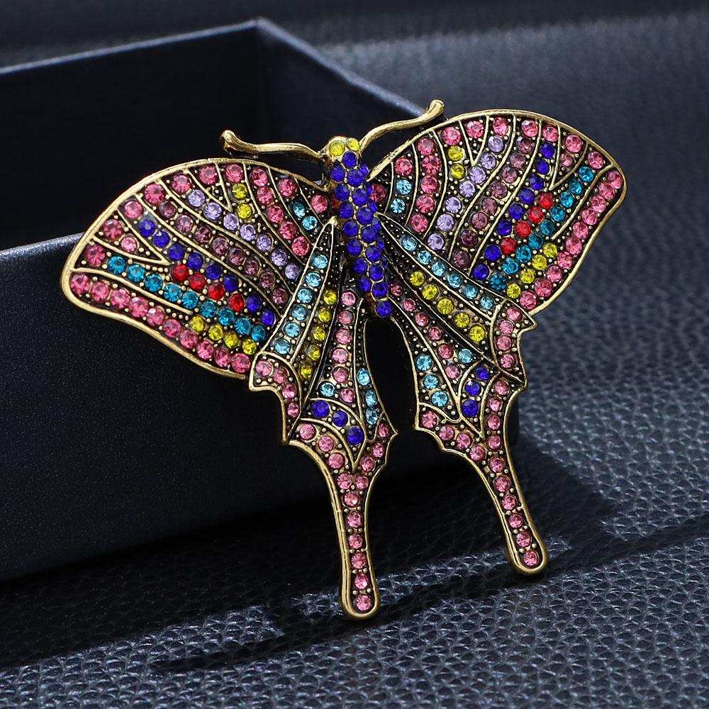 Rhinestone Butterfly Brooches For Women Beautiful Insect Pin 2 Colors Available Vintage Fashion Winter Accessories