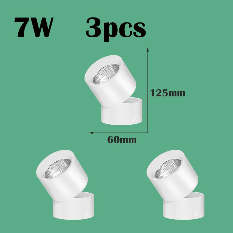 

3 шт. светодиодный точечный светильник, складной точечный светильник 7 Вт, 10 Вт, 15 Вт, 110 В/220 В, светодиодный светильник для внутреннего освещения, потолочный точечный светильник для гостиной, спальни, кухни 3Pcs 7W Warm White белый