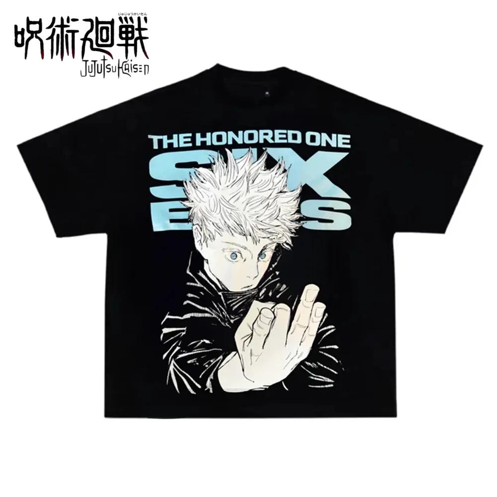 

2026 Fashion Breathable parent-child Short-sleeved Comfortable shirt Jujutsu Kaisen Anime Print High-quality oversized T-Shir... S разноцветный