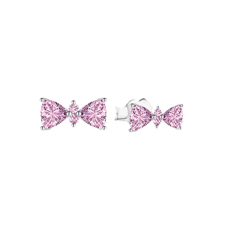 925 Silver Cute Shiny Stud Earring Bow Flower Unicorn Heart Shell Feather Fit Fashion Fine Jewelry Gift for Women