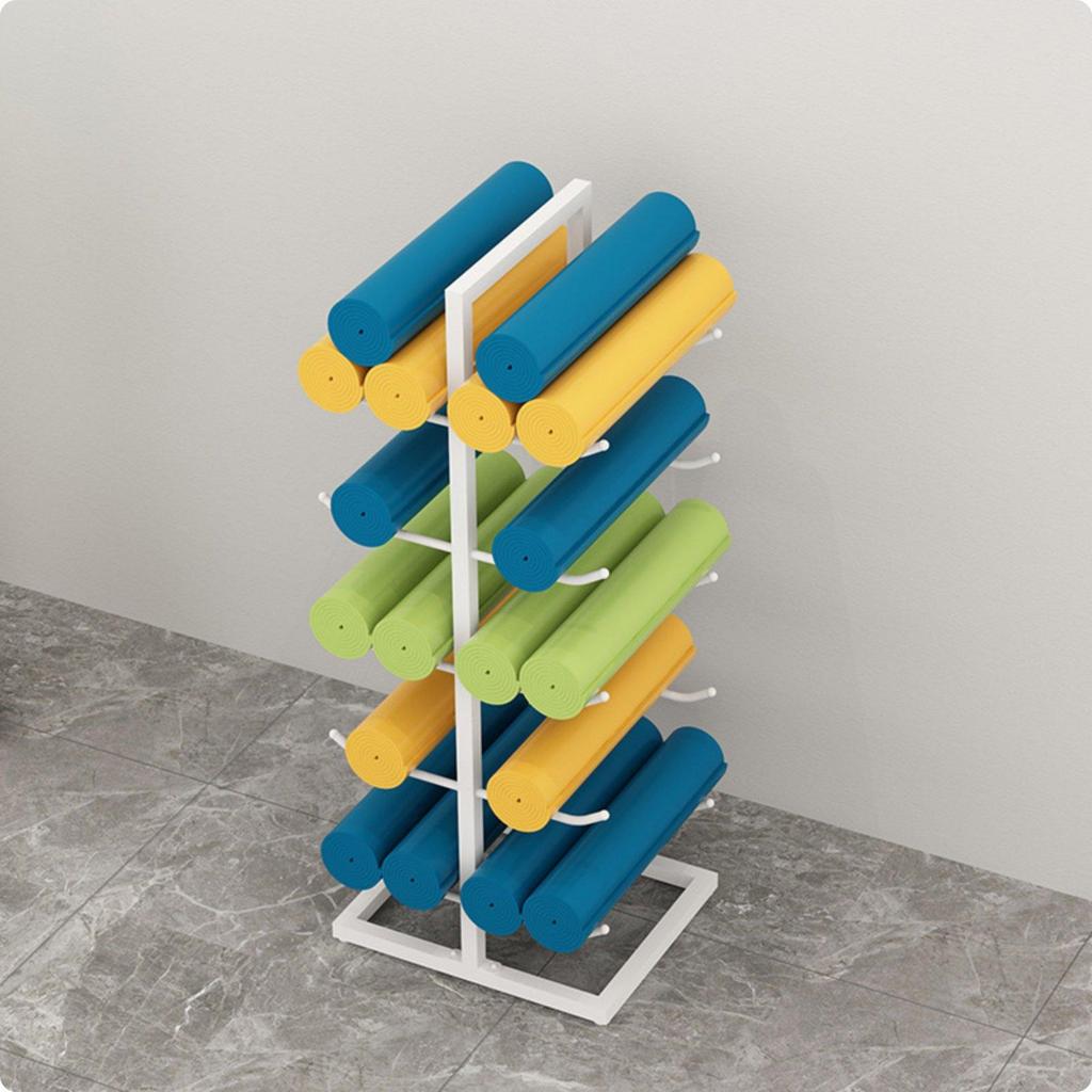 Fitness Equipment Holder Organizer Rack for Foam Pad Roller Gym Mats for Home Workout Area