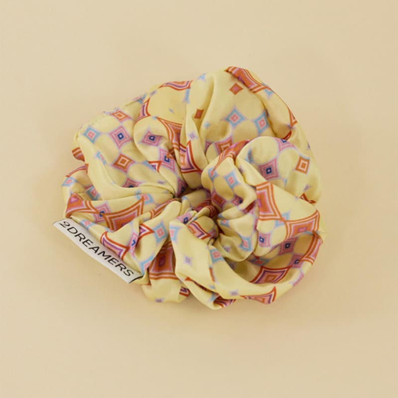 2DREAMERS Ember Grid Silk Scrunchie