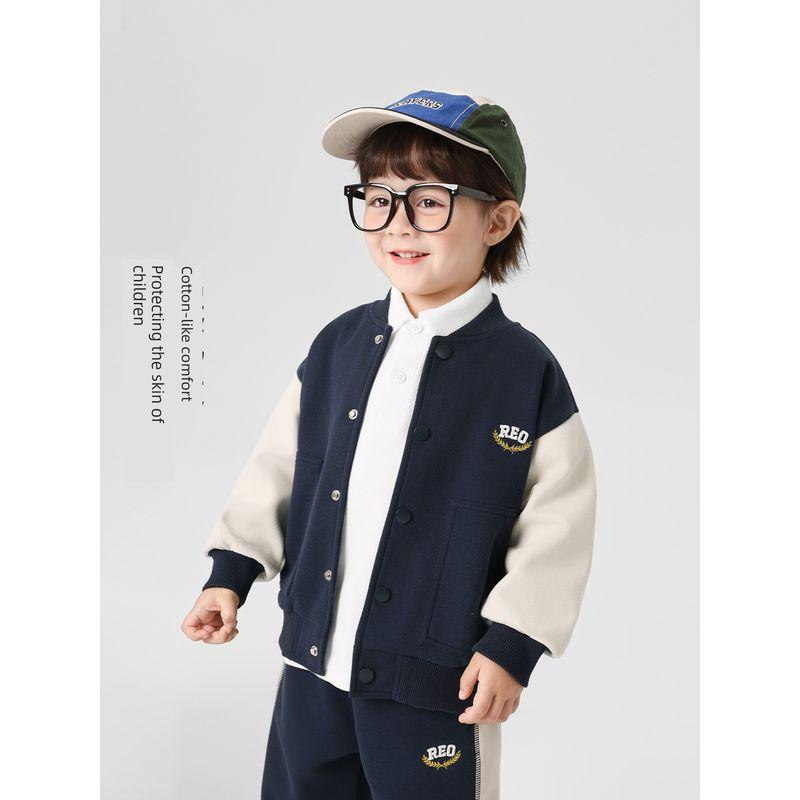 Right European Style Boys' R Series Jacket, Classic College Style Baseball Uniform, New Autumn Children's Clothing, Toddler Top, Trendy