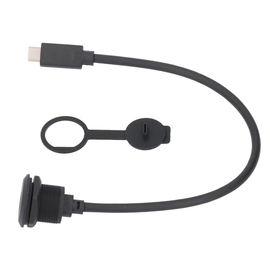 Type C 3.1 Male To Female Cable Thread Fixed Flush Mount Adapter Cord PD 60W 20V 3A Fast Charging 10