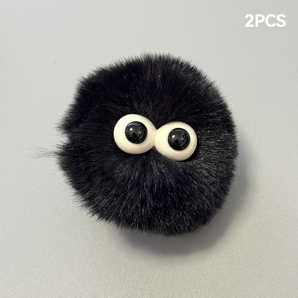 2Pcs Car Motorcycle Helmet Decoration Soft Plush Ball with Big Eyes For Motocross Full Face Off Road Helmet Sticker