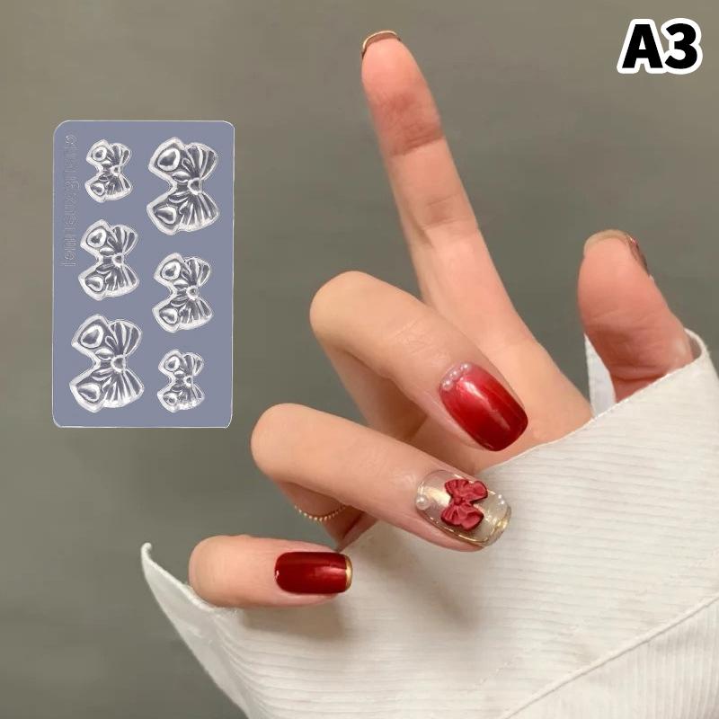 

Резной DIY, УФ-гель лак для ногтей, Акриловый кристальный шаблон для ногтей 3D резьба Силиконовая форма для стемпинга ногтей, Нейл-арт, Конфетный бант