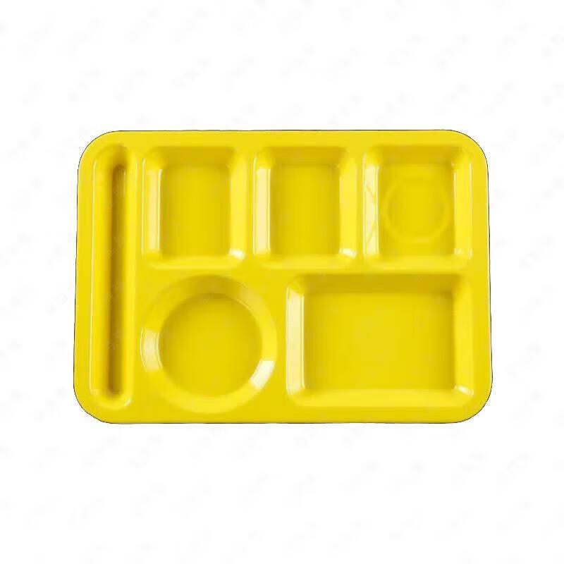 Rectangular Melamine 6-Compartment Divided Tray