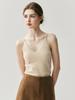 Women's V-Neck Slim Fit Cashmere Knit Spaghetti Strap Vest - Autumn/Winter 2026 Base Layer Top