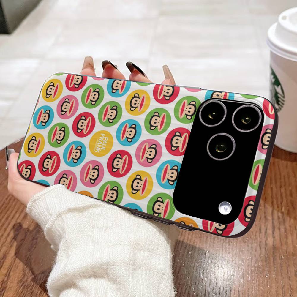 Classic Fashion Logo P-Paul F-Frank For IPhone 16 15 14 13 12 11 17 Pro Max Plus Wave Corrugated Phone Case Anti Drop Cover